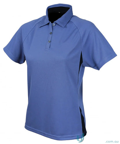 Ladies Arctic Polo in blue and black, perfect for uniforms and workwear