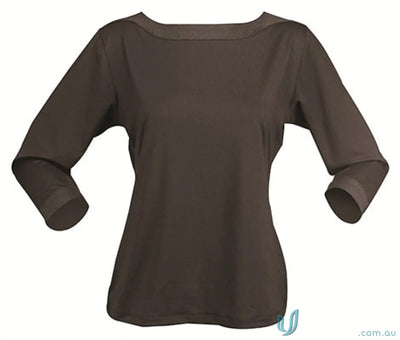 Brown Ladies Argent Top in cool dry® fabric, perfect for uniforms or workwear