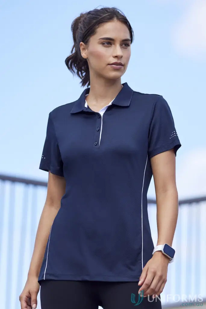 Ladies Balance Polo navy blue shirt with biz cool™ technology p200ls for ladies