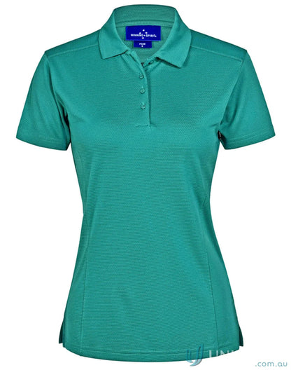Teal women’s polo shirt made from bamboo charcoal fabric for a stylish charcoal corporate look