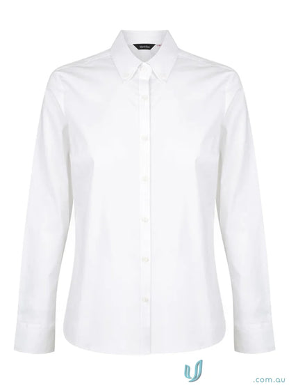 Ladies Baxter Long Sleeve Shirt in white, perfect long sleeve shirt for women