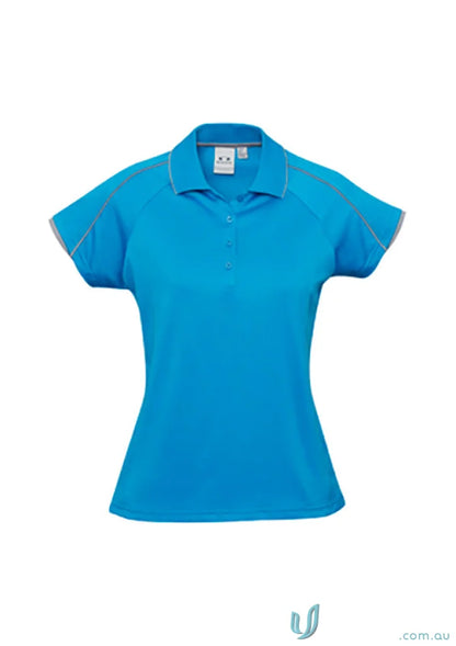 Blue short sleeve ladies blade polo from Biz Collection Ladies for a casual, stylish look