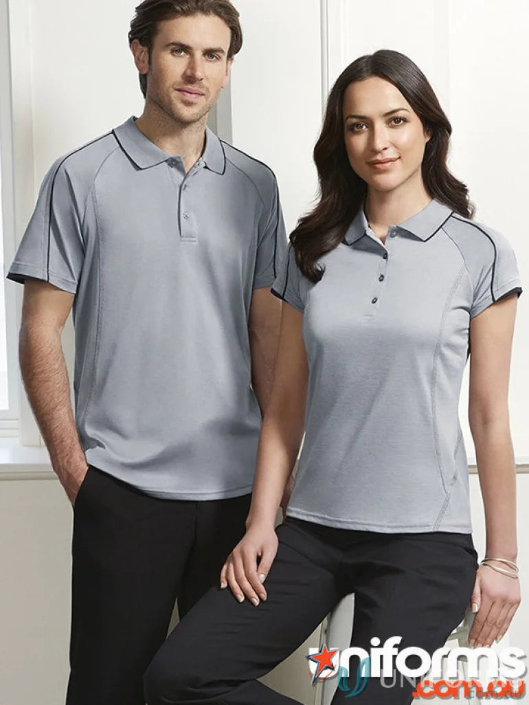 Matching gray ladies blade polo shirts from Biz Collection Ladies Blade Short Sleeve line