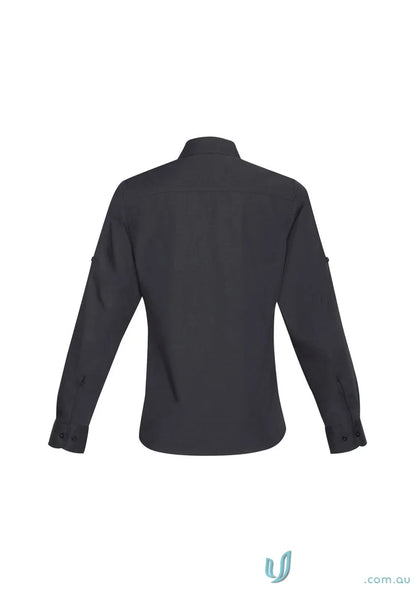 Black ladies Bondi Roll Up LS shirt, perfect for women’s Bondi long sleeve style