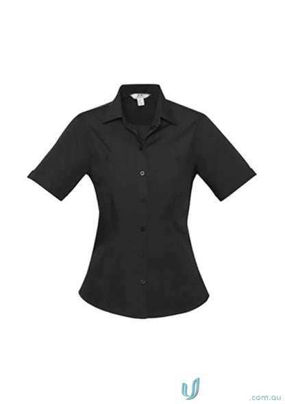 Women’s Bondi short sleeve shirt in black from Biz Collection Ladies SS Shirt lineup