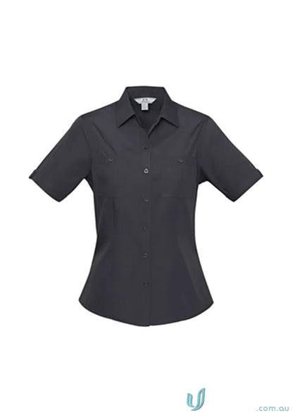 Women’s Bondi Short SS Shirt in black, perfect for the Biz Collection Ladies style