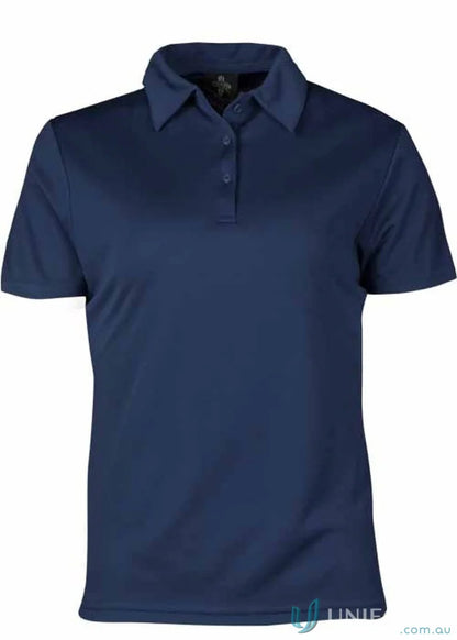 Dark blue Ladies Botany Polo shirt made of comfy fabric, perfect for uniforms or workwear