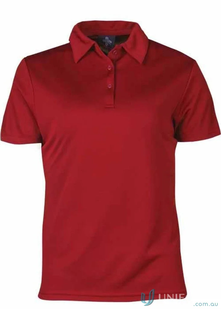 Ladies Botany Polo in red with short sleeves, perfect for workwear and uniforms