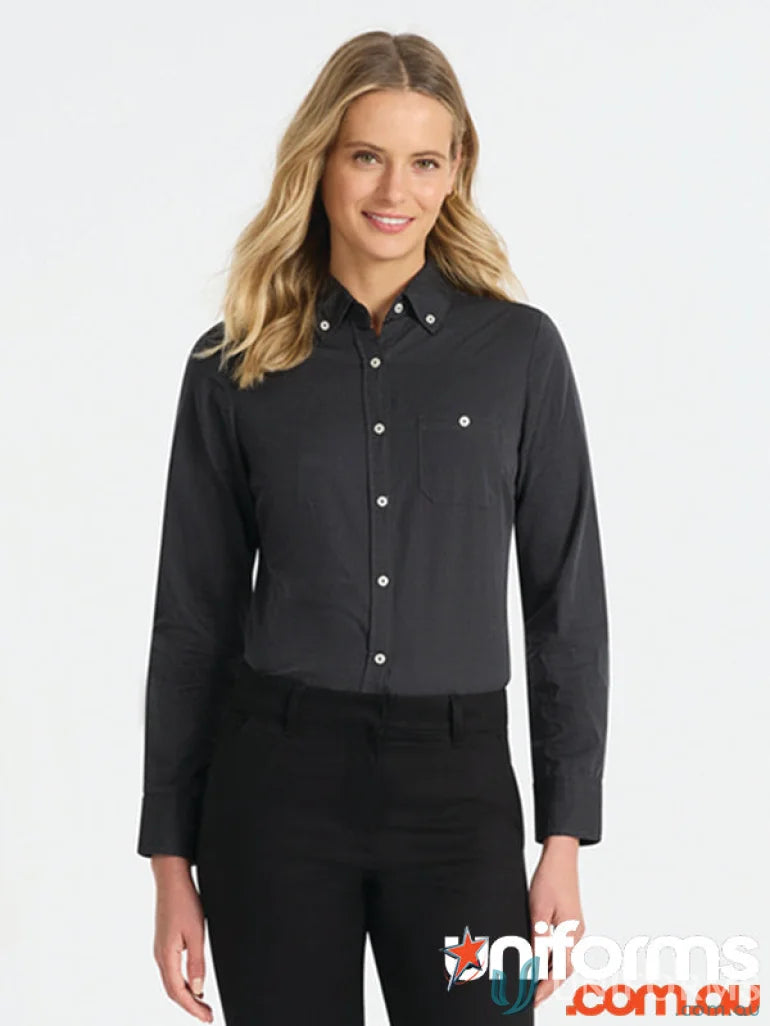 Ladies Brody Long Sleeve Shirt, stylish long sleeve shirt for women with button-down style