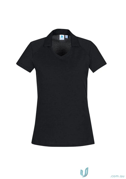 Black short-sleeved polo shirt from Ladies Byron Polo collection for women