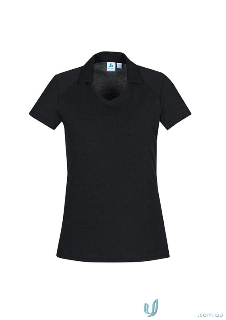 Black short-sleeved polo shirt from Ladies Byron Polo collection for women