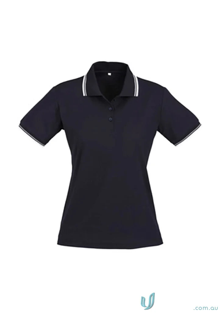 Ladies Cambridge Polo from Biz Collection Ladies in navy blue with white stripes