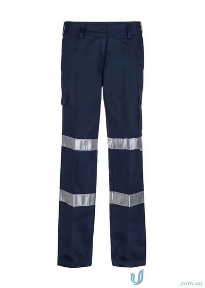 Ladies cargo work pants with reflective stripes and flap pocket, perfect for CSR Tape jobs