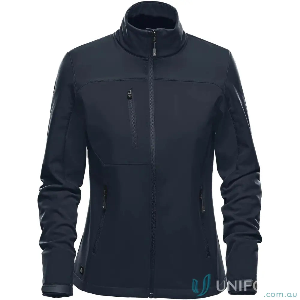 Women’s Cascades Softshell jacket with stand-up collar and zippered pockets for outdoor fun