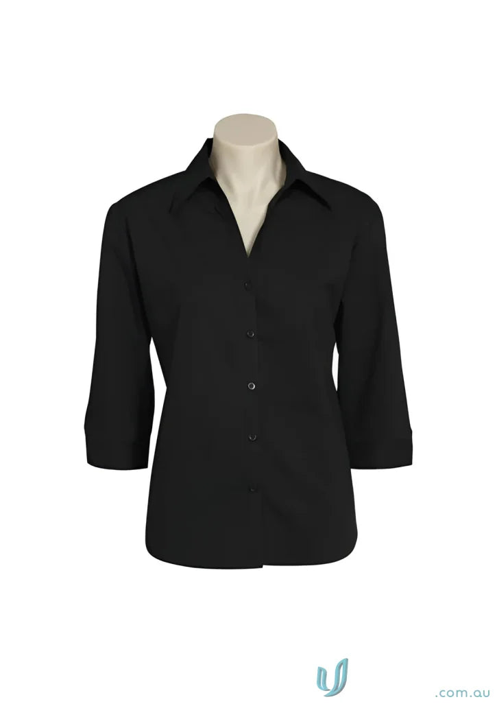 Ladies Chelsea Stretch 3Q Shirt in black – perfect ladies metro biz collection sleeve shirt