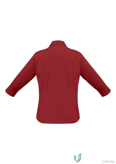Ladies Metro Biz Collection Maroon Long-Sleeved Ladies Chelsea Stretch 3Q Shirt