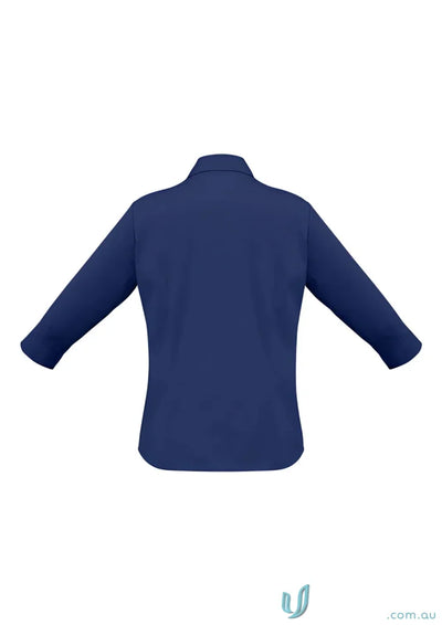 Ladies Chelsea Stretch 3Q Shirt navy blue collared ladies metro sleeve shirt for biz collection