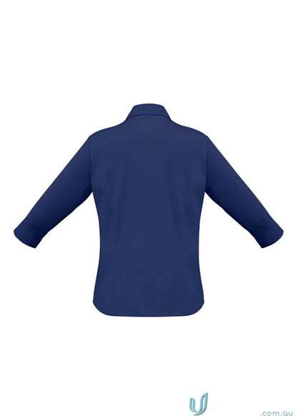 Ladies Chelsea Stretch 3Q Shirt navy blue collared ladies metro sleeve shirt for biz collection