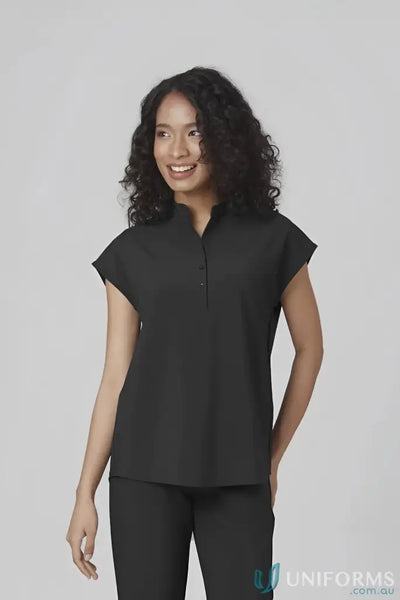 Black cap-sleeved blouse from Ladies Chrissy Drop Shoulder City Collection Ladies Chrissy Tunic
