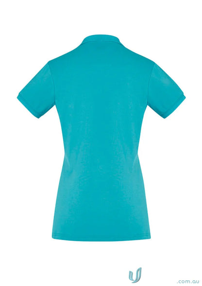 Ladies City Polo short sleeve polo in vibrant teal for stylish women