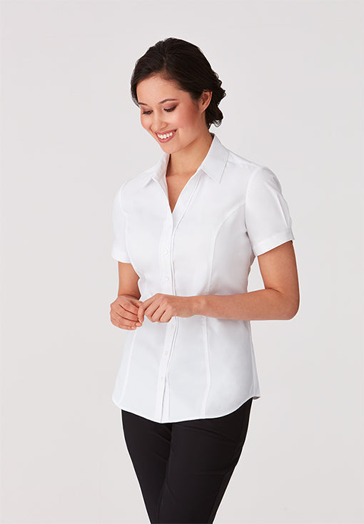 Ladies City Stretch Classic Short Sleeve - White / W(06) - SHIRTS