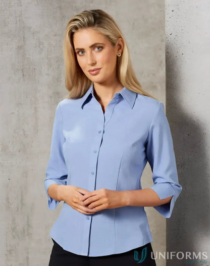 Woman wearing Ladies CoolDry 3Qtr Healthcare Shirt showing a winning spirit