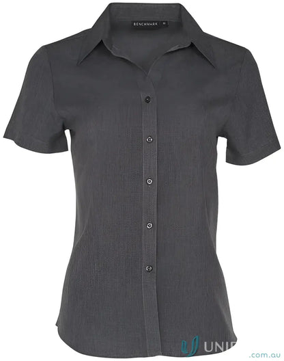 Gray short-sleeved winning spirit ladies cooldry health shirt for staying cool all day