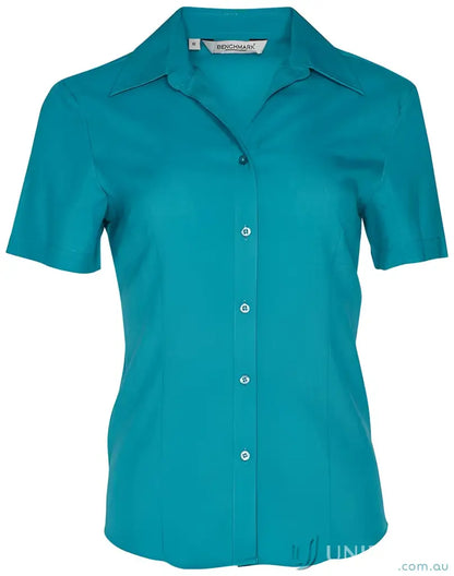 Teal short-sleeved Winning Spirit Ladies CoolDry Health Shirt for staying cool
