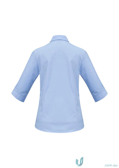 Light blue ladies core business 3Q shirt in cotton poplin from biz collection ladies