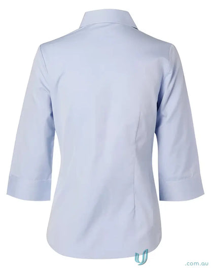 Light blue ladies CVC Oxford 3qtr shirt from Winning Spirit Ladies collection