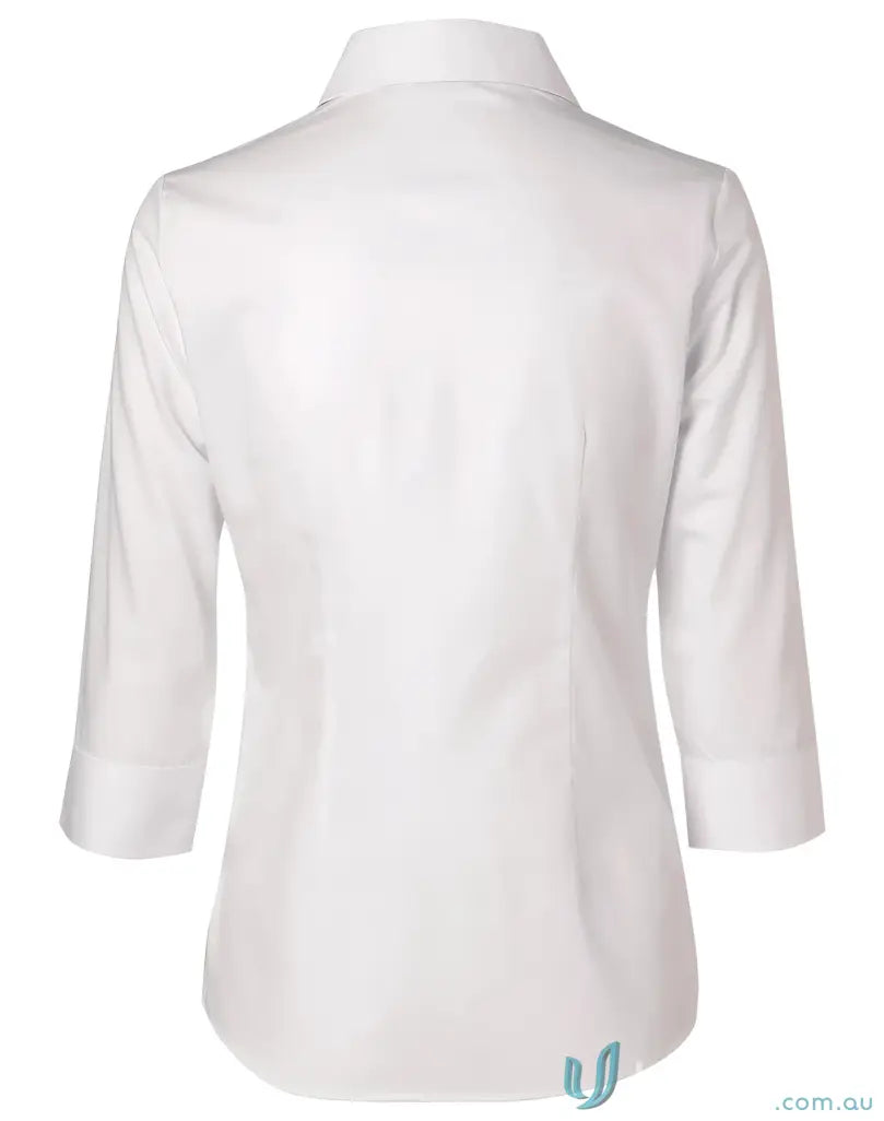 White ladies CVC Oxford 3qtr shirt with buttons, perfect for winning spirit ladies