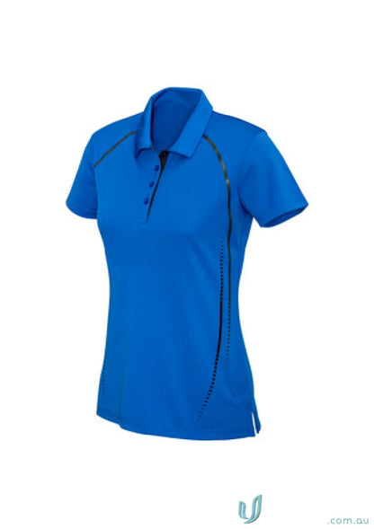 Blue lady cyber polo shirt from Biz Collection Ladies with antibacterial treatment helps