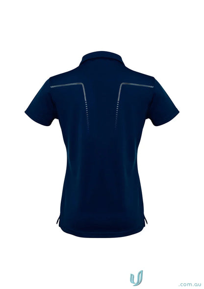 Navy blue Lady Cyber Polo from Biz Collection Ladies with reflective accents and antibacterial treatment helps