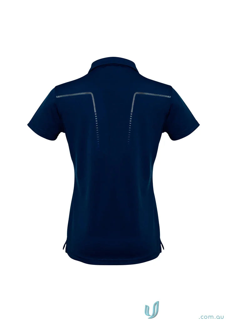 Navy blue Lady Cyber Polo from Biz Collection Ladies with reflective accents and antibacterial treatment helps