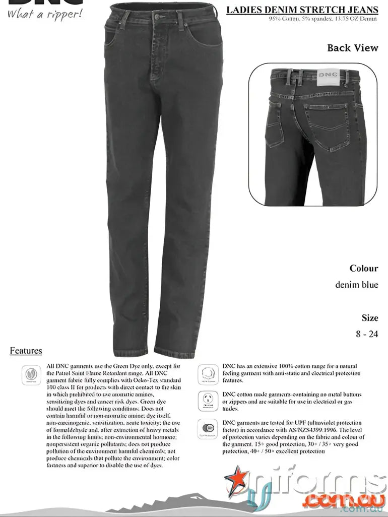Ladies denim stretch jeans showing comfy and stylish denim stretch jeans for women