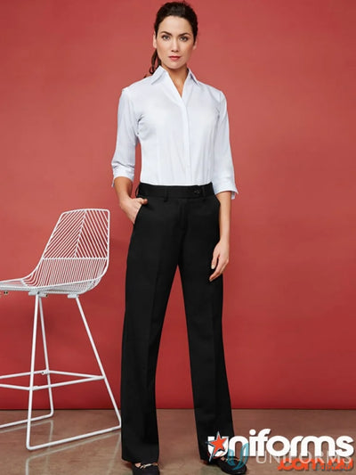 Ladies Detroit Flexi Band Pant featuring white shirt and black pants for business look