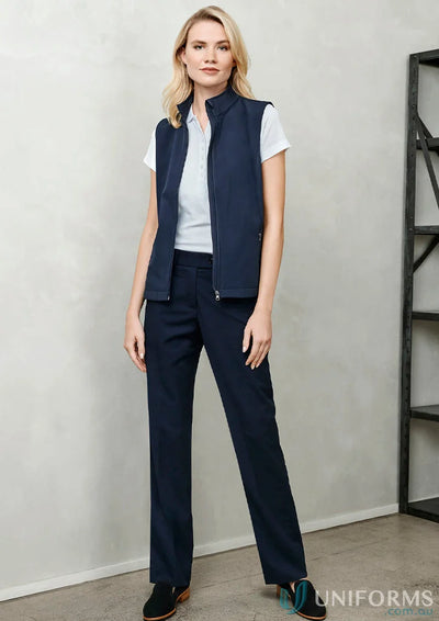 Ladies Detroit Flexi Band Pant in navy vest and pants from business collection ladies