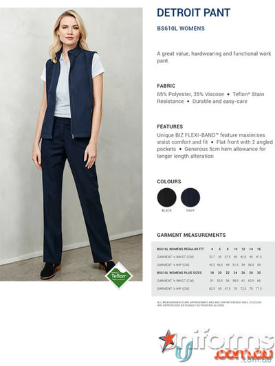 Ladies Detroit Flexi Band Pant from the Business Collection Ladies perfect for work