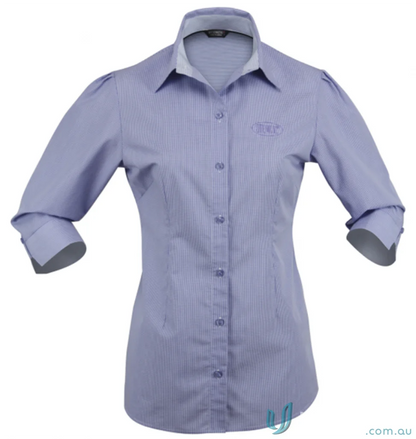 Blue striped shirt from Ladies Dominion workwear and uniforms collection