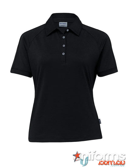 Black short-sleeved Dri Gear Vapour Polo shirt for ladies, stylish Vapour Polo top
