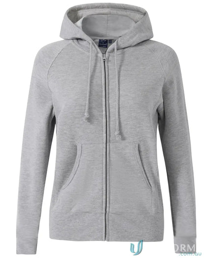 Gray hooded zip-up sweatshirt from Ladies Double Bay Zip Hoodie collection, FL04 Double Bay style