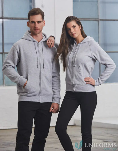 Matching gray ladies double bay zip hoodie from the FL04 Double Bay collection