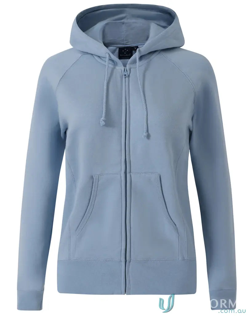 Light blue Ladies Double Bay Zip Hoodie from the fl04 Double Bay collection