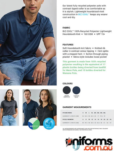 Ladies Echo Polo made from certified recycled polyester, biz cool™ sustainable style