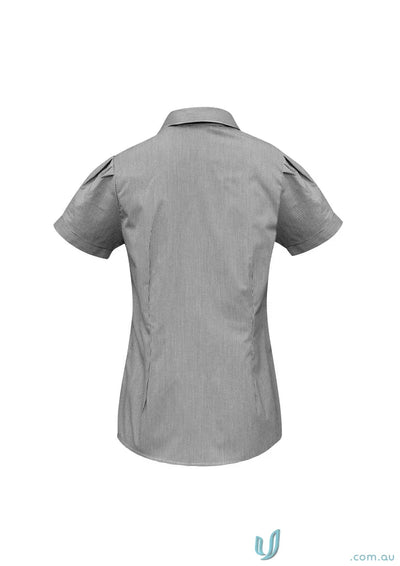 Gray ladies edge s267ls check pattern short-sleeved button-down shirt