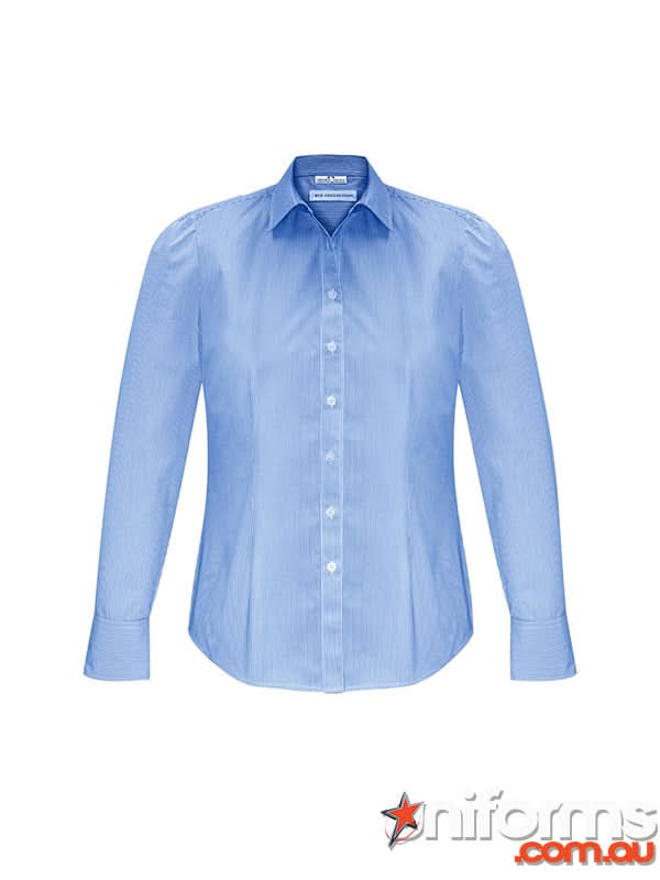 Ladies Euro LS Shirt s812ll Biz Collection light blue long sleeve
