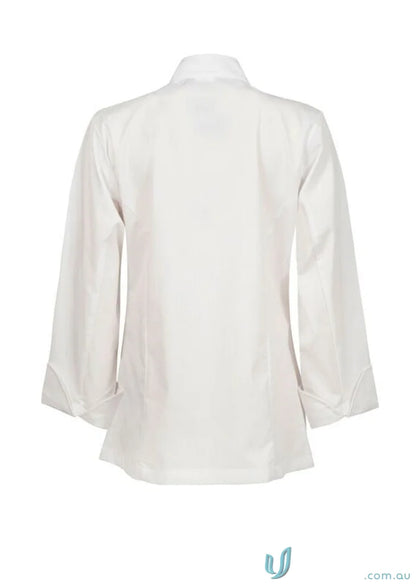 White long-sleeved executive LS chef shirt with sleeve pen pocket for Workcraft Ladies Executive