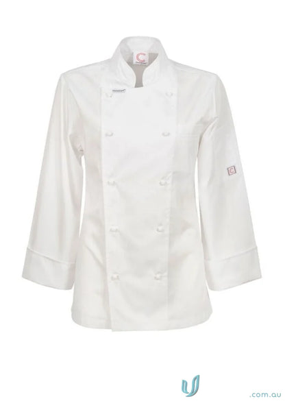 White Ladies Executive LS Chef Jacket with Workcraft Ladies Executive and Sleeve Pen Pocket