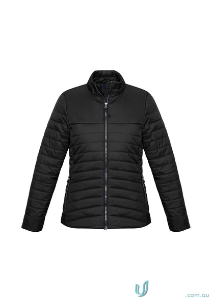 Black quilted puffer jacket from biz collection women’s expedition jacket line, J750L