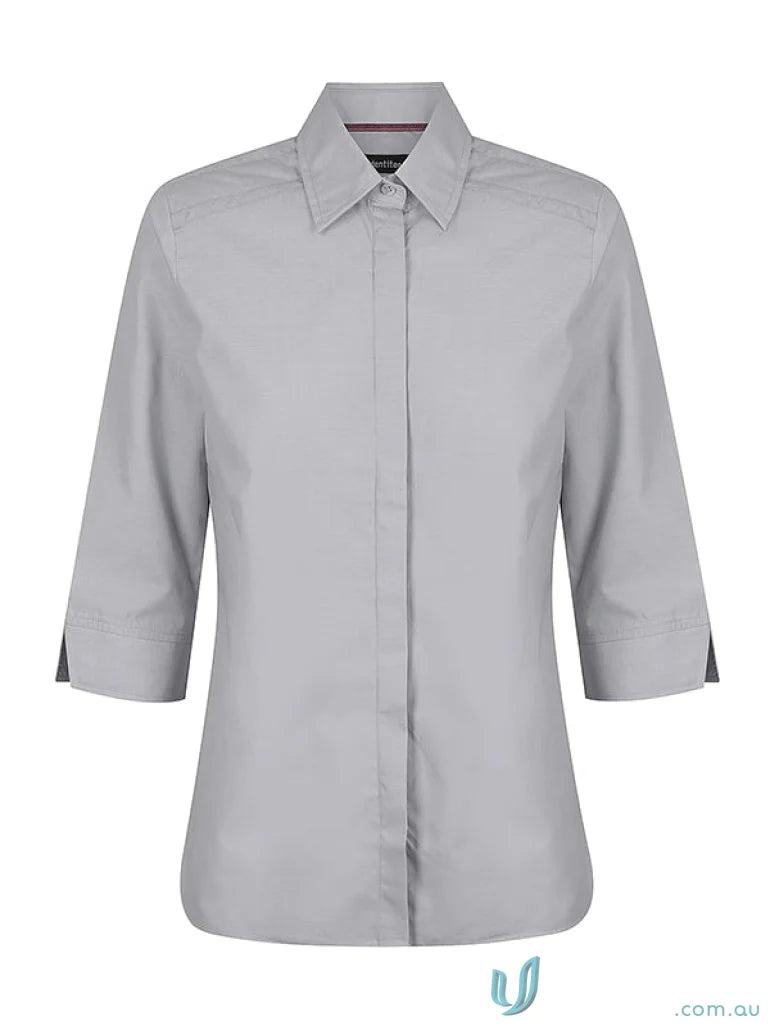 Gray Ladies Felix 3/4 Sleeve Shirt perfect for uniforms or casual wear